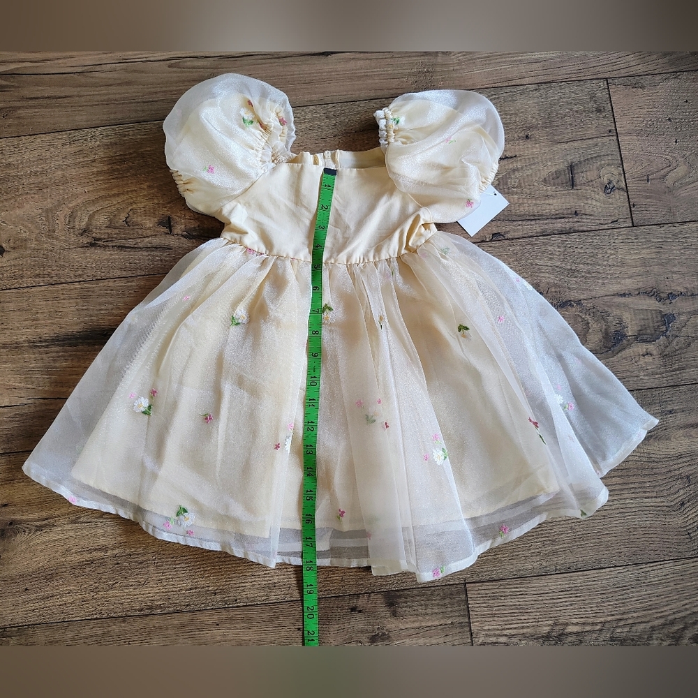 Elegant Cream Floral Kids Formal Dress
